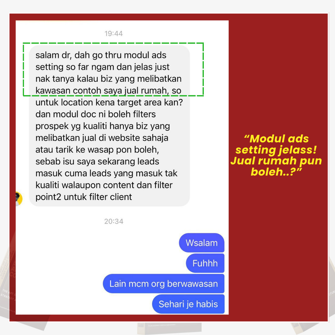 Testimoni pembaca: modul ads setting jelas